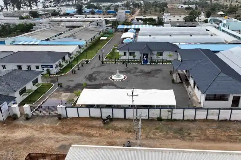 arial view of sun shine shrimp hatchery India's leading shrimp hatchery producing high-quality post-larvae